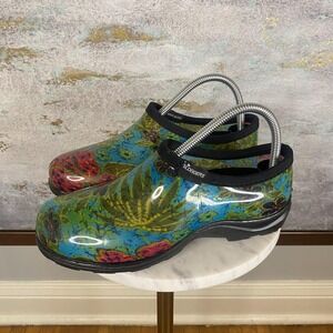 Sloggers Clog Shoes Womens Size 8 Multicolor Floral Waterproof Garden Made USA